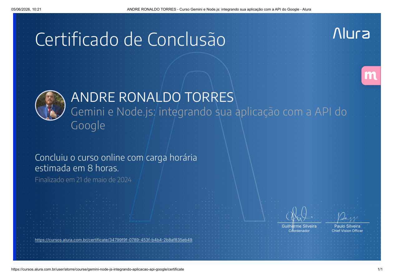 Certificado Gemini e Node.js: Integrando sua Aplicação