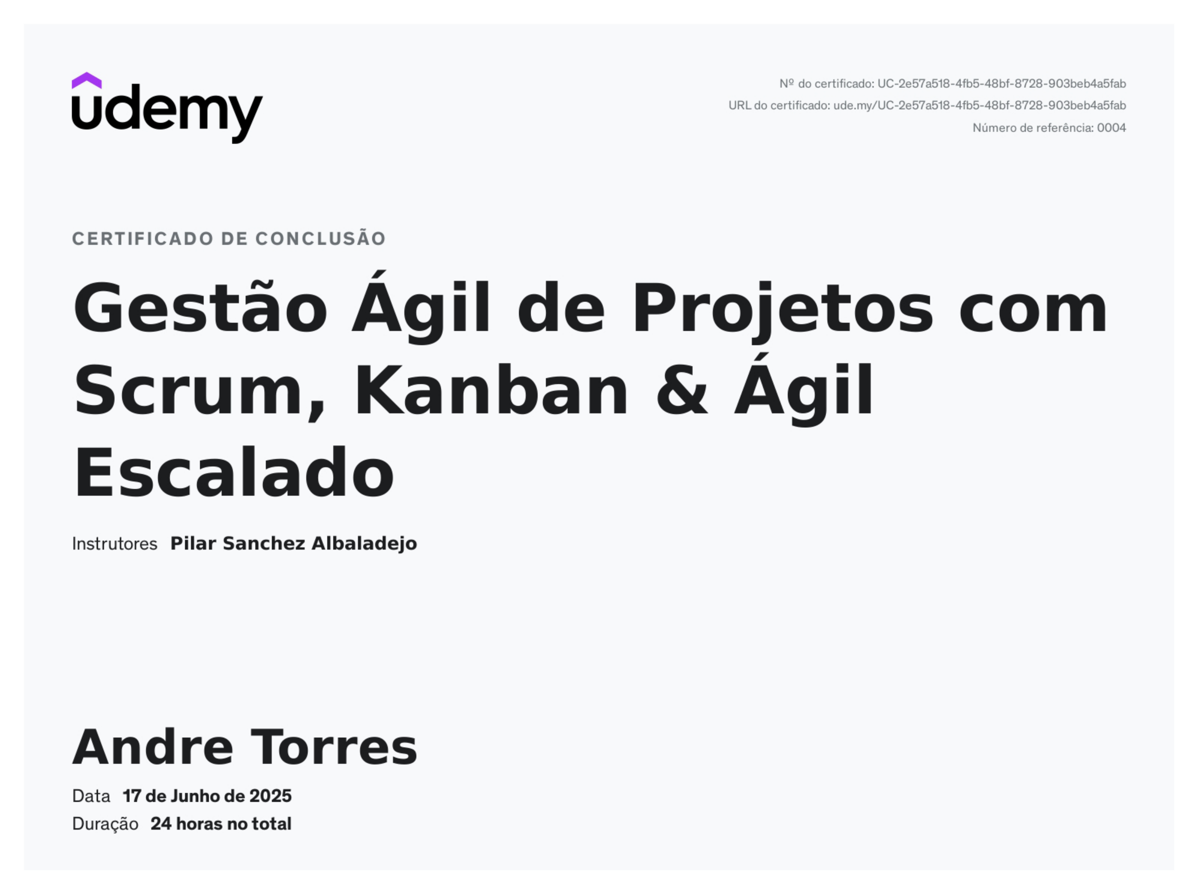 Certificado Gestão Ágil